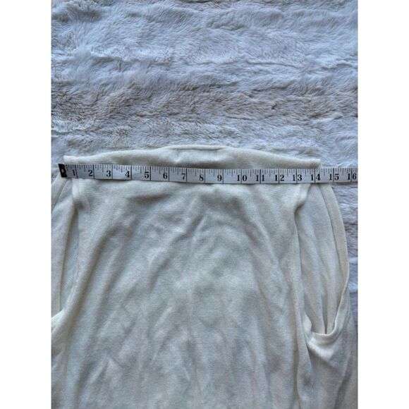 Nouveaux Women's Soft Cream White Sleeveless Long Knit Cardigan Pocketed S-M - Picture 4 of 4